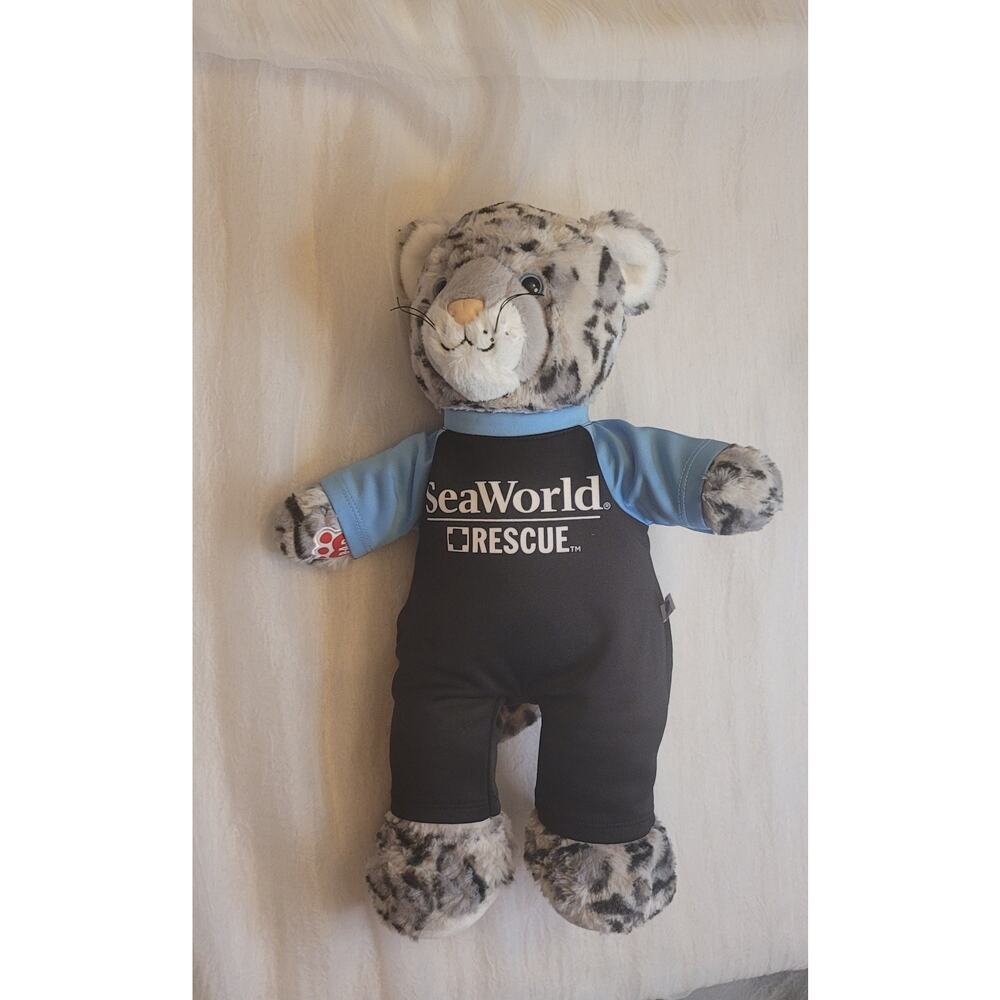Bab Snow Leopard Sea World Rescue Outfit Exclusive Rare Black Blue Build A Bear